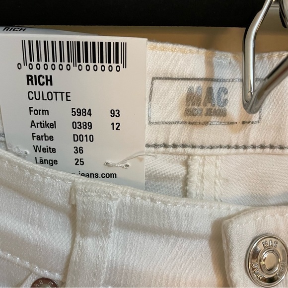 MAC Rich Jeans in White, Organic Cotton Rich Culotte Cropped Denim, Size… - Picture 10 of 14